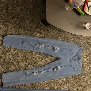 Ripped light blue jeans from shein